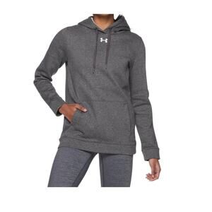 Under Armour Women's Hustle Hoodie Carbon Heather Gray Pullover Sweater Size L